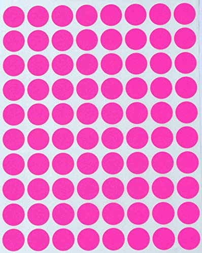 Farbcodierung Etiketten Neon Pink 13mm runde Aufkleber – 1,3 cm Klebepunkte 1200 Stück von Royal Green von Royal Green