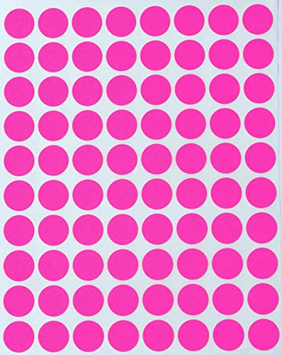 Farbcodierung Etiketten Neon Pink 13mm runde Aufkleber – 1,3 cm Klebepunkte 1200 Stück von Royal Green von Royal Green