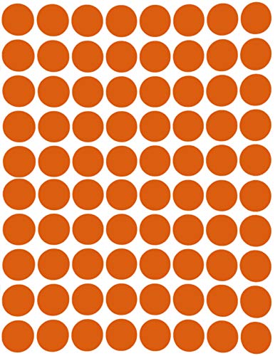 Farbcodierung Etiketten Orange 13mm runde Aufkleber – 1,3cm Klebepunkte 1200 Stück von Royal Green von Royal Green