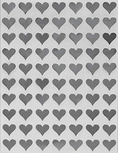 Herzaufkleber Metallic Silber 1050 Stück 1,3 cm (13 mm) Mini Etiketten in Herzform für Geschenke, Kunst und Handwerk, Hochzeit und Valentinstag von Royal Green