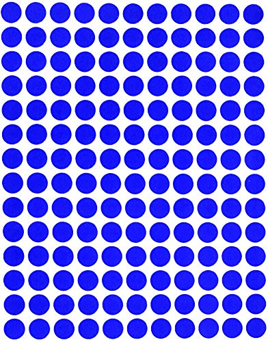 Klebepunkte Blau 10 mm runde Sticker - Größe 1 cm Aufkleber 2100 Vorteilspack von Royal Green von Royal Green