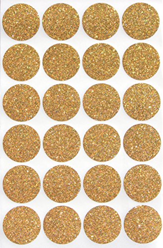 Klebepunkte Glitzer Gold 25 mm runde Aufkleber – Größe 2,5 cm Sticker 120 Vorteilspack von Royal Green von Royal Green