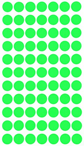 Klebepunkte Neon Grün 15 mm runde Etiketten – 1,5 cm Sticker 1540 Stück von Royal Green von Royal Green