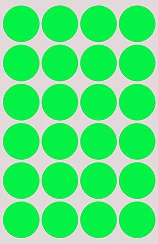 Klebepunkte Neon Grün 25 mm runde Sticker – 2,5 cm Aufkleber 600 Stück von Royal Green von Royal Green