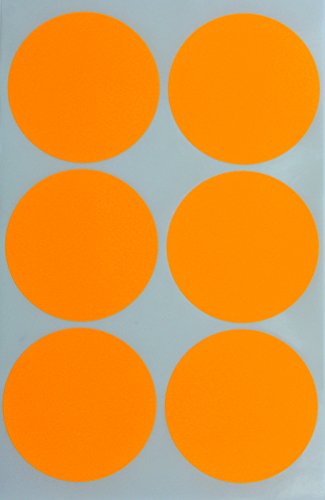 Klebepunkte Neon Orange 50 mm runde Punkt Aufkleber – in verschiedenen Farben Größe 5 cm Durchmesser Sticker 72 Vorteilspack von Royal Green von Royal Green