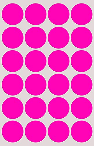 Klebepunkte Neon Pink 25 mm runde Sticker – 2,5 cm Aufkleber 360 Stück von Royal Green von Royal Green