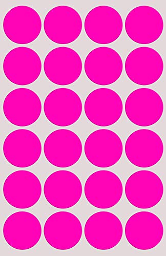 Klebepunkte Neon Pink 25 mm runde Sticker – 2,5 cm Aufkleber 360 Stück von Royal Green von Royal Green