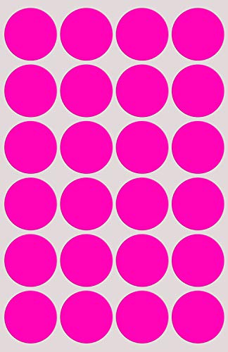Klebepunkte Neon Pink 25 mm runde Sticker – 2,5 cm Aufkleber 360 Stück von Royal Green von Royal Green