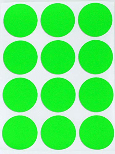 Royal Green Fluoreszierende Farbcodierungsaufkleber, 38 mm, rund, neongrün, 180 Stück von Royal Green