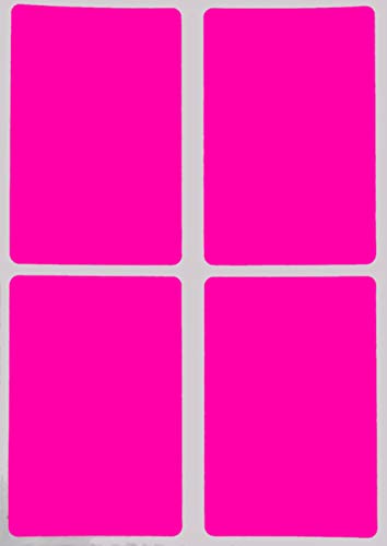 Royal Green Etiketten Neon Pink 76 x 51 mm eckige Aufkleber - 3 x 2 Zoll Sticker im 200 Pack von Royal Green