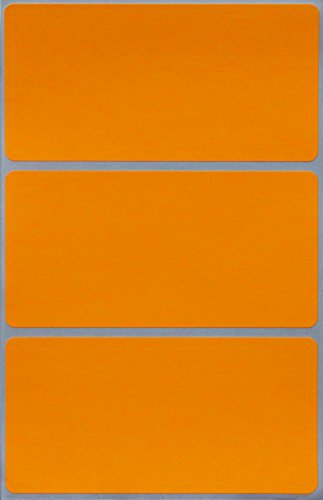 Royal Green Rechteckige Aufkleber, farbkodierende Etiketten zum Organisieren, Umziehen und Aufbewahrungsboxen, 10,2 x 5,1 cm, Aufkleber zum Beschriften auf Namensschildern, 45 Stück (Neonorange) von Royal Green