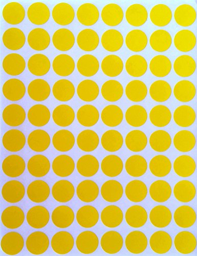 Sticker Gelb 13 mm runde Aufkleber - Größe 1,3 cm Klebepunkte 400 Vorteilspack von Royal Green von Royal Green
