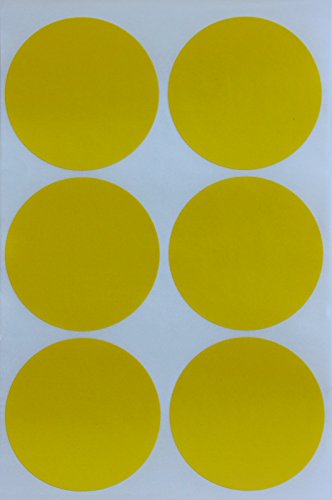 Sticker Gelb 50 mm runde Punkt Aufkleber – in verschiedenen Farben Größe 5 cm Sticker 72 von Royal Green von Royal Green