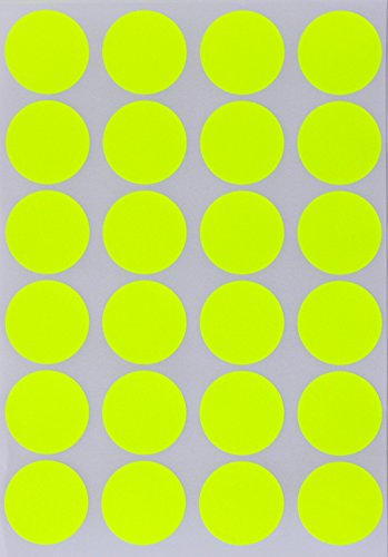 Sticker Neon Gelb 25 mm runde Punkt Klebepunkte – in verschiedenen Farben Größe 2,5 cm Durchmesser Aufkleber 360 Vorteilspack von Royal Green von Royal Green