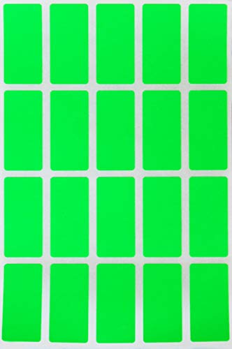 Sticker Neon Grün 40 mm x 19 mm Aufkleber - 4 cm x 1,9 cm viereckige Etiketten 100 Stück von Royal Green von Royal Green