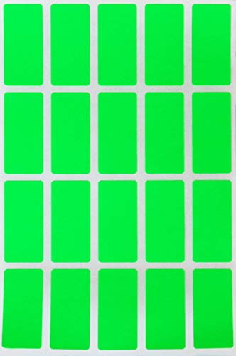 Sticker Neon Grün 40 mm x 19 mm Etiketten - 4 cm x 1,9 cm viereckige Aufkleber 300 Stück von Royal Green von Royal Green