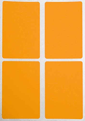 Sticker Neon Orange 75 mm x 50 mm rechteckige Aufkleber – Größe 7,5 cm x 5 cm viereckige Etiketten 200 Vorteilspack von Royal Green von Royal Green