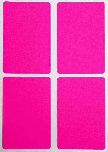 Sticker Neon Pink 75 mm x 50 mm rechteckige Etiketten – Größe 7,5 cm x 5 cm viereckige Aufkleber 60 Vorteilspack von Royal Green von Royal Green