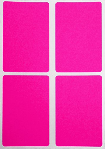 Sticker Neon Pink 75 mm x 50 mm rechteckige Etiketten – Größe 7,5 cm x 5 cm viereckige Aufkleber 60 Vorteilspack von Royal Green von Royal Green