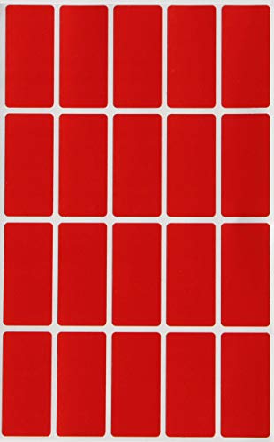 Sticker Rot 40 mm x 19 mm Aufkleber - 4 cm x 1,9 cm viereckige Etiketten 300 Stück von Royal Green von Royal Green