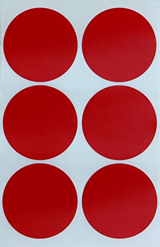 Sticker Rot 50 mm runde Aufkleber – 5 cm Sticker 72 Stück von Royal Green von Royal Green