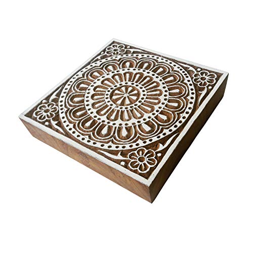 Royal Kraft 4 Inch Handgefertigt Drucken Stempel Groß Blumen Quadrat Design Großer Holzblöcke Royal Kraft 4 Inch Handgefertigt Drucken Stempel Groß Blumen Quadrat Design Großer Holzblöcke von Royal Kraft