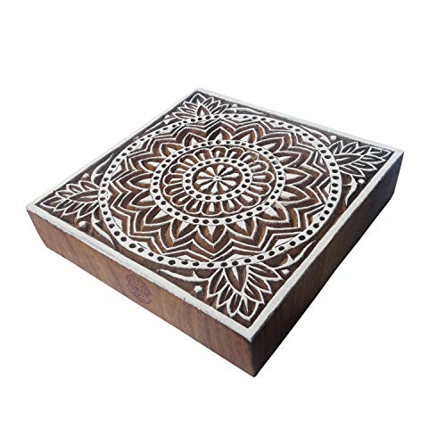 Royal Kraft 6 Inch Indisch Holz Blöcke Groß Blume Quadrat Entwürfe Großer Drucken Stempel Royal Kraft 6 Inch Indisch Holz Blöcke Groß Blume Quadrat Entwürfe Großer Drucken Stempel von Royal Kraft