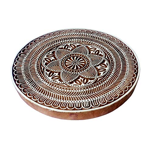 8 Inch Textil Holz Blöcke Groß Blumen Runden Entwürfe Großer Drucken Stempel 8 Inch Textil Holz Blöcke Groß Blumen Runden Entwürfe Großer Drucken Stempel von Royal Kraft