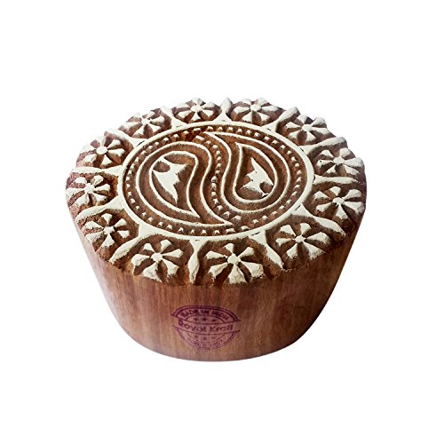 Indisch Druck Stempel Runden Yin-Yang Designs Holz Blöcke - DIY Henna Stoff Textil Papier Ton Keramik Blocke Druck Stempel Indisch Druck Stempel Runden Yin-Yang Designs Holz Blöcke - DIY Henna Stoff Textil Papier Ton Keramik Blocke Druck Stempel von Royal Kraft