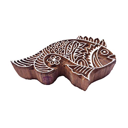 Royal Kraft Jaipuri Drucken Blöcke Fisch Gestalten Holz Stempel - DIY Henna Stoff Textil Papier Ton Keramik Blocke Druck Stempel von Royal Kraft