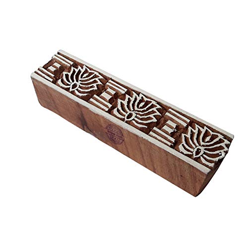Jaipuri Drucken Blöcke Lotus Rand Gestalten Holz Stempel - DIY Henna Stoff Textil Papier Ton Keramik Blocke Druck Stempel von Royal Kraft