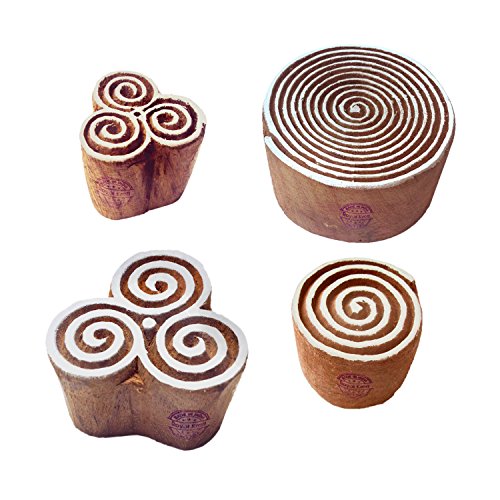 Kreativ Entwürfe Sortierte und Spiral Hölzern Drucken Stempel (Set von 4) von Royal Kraft