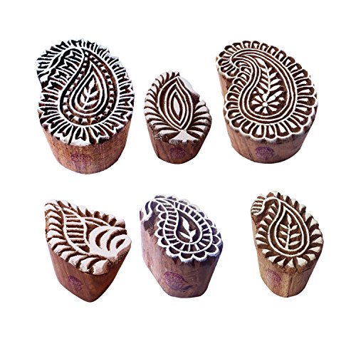 Papier Drucken Blöck Künstlerisch Paisley Designs Holzstempel (Set von 6) von Royal Kraft