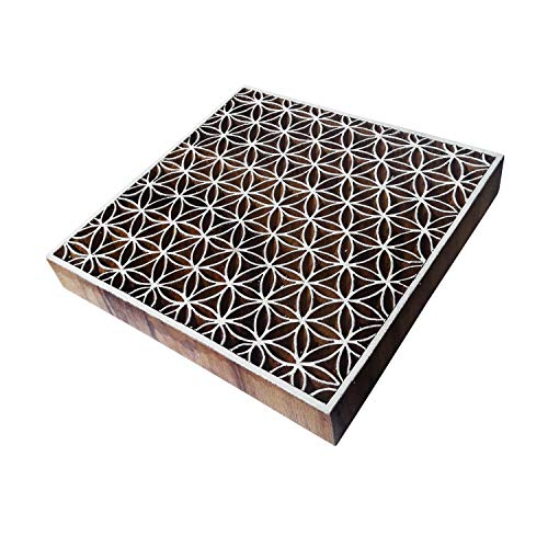 Royal Kraft 5 Inch Dekorativ Drucken Blöcke Groß Geometrisch Quadrat Gestalten Großer Holz Stempel von Royal Kraft