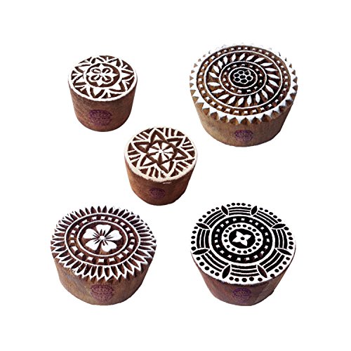 Royal Kraft Attraktiv Designs Runden und Blume Holz Blöcke für Drucken (Set von 5) von Royal Kraft