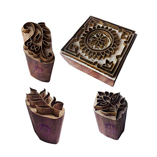Royal Kraft Blumen Messing Holz Stempel (Set von 4) - DIY Ton, Keramik Blöcke BHtag0003 von Royal Kraft