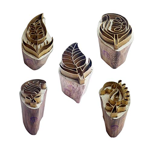 Royal Kraft Blumen Messing Holz Stempel (Set von 5) - DIY Ton, Keramik Blöcke BHtag0014 von Royal Kraft