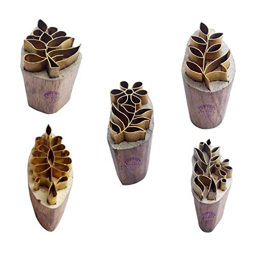 Royal Kraft Blumen Messing Holz Stempel (Set von 5) - DIY Ton, Keramik Blöcke BHtag0015 von Royal Kraft
