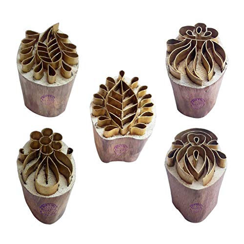 Royal Kraft Blumen Messing Holz Stempel (Set von 5) - DIY Ton, Keramik Blöcke BHtag0027 von Royal Kraft