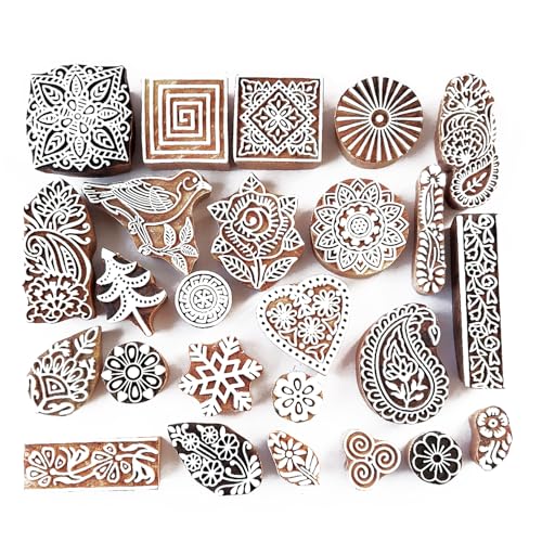 Royal kraft Sortiert Hölzern Block Drucken Stempel (Set von 25) Bulk01_25A von Royal Kraft