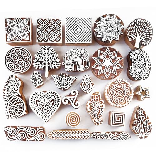 Royal kraft Sortiert Hölzern Block Drucken Stempel (Set von 25) Bulk01_25B von Royal Kraft