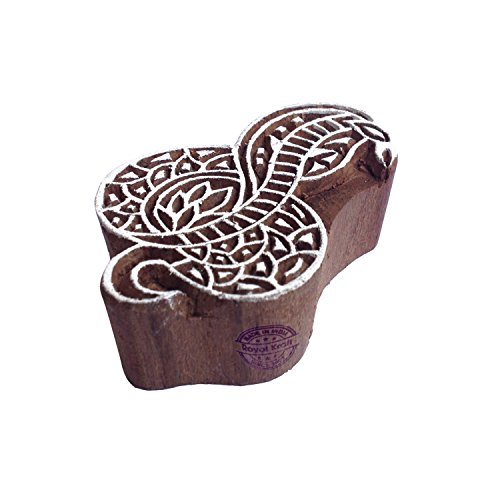 Royal Kraft Dekorativ Schlange Reptil Motif Hölzern Stempel für Drucken - DIY Henna Stoff Textil Papier Ton Keramik Blocke Druck Stempel von Royal Kraft