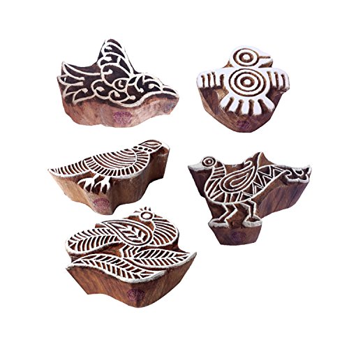 Royal Kraft Handgemacht Entwürfe Sortierte und Vogel Holz Drucken Blöcke (Set von 5) von Royal Kraft