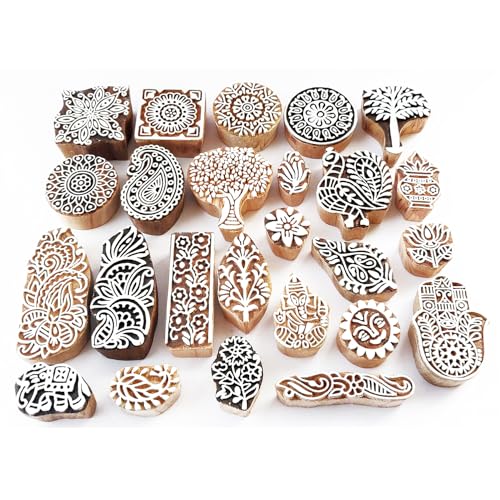 Royal kraft Sortiert Hölzern Block Drucken Stempel (Set von 25) Bulk01_25C von Royal Kraft