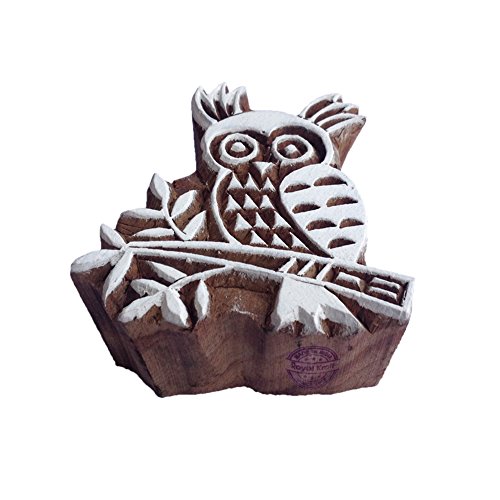 Royal Kraft Indisch Eule Vogel Design Holz Blöck Stempel - DIY Henna Stoff Textil Papier Ton Keramik Blocke Druck Stempel von Royal Kraft