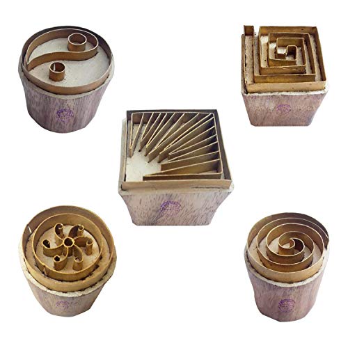 Royal Kraft Quadrat Messing Holz Stempel (Set von 5) - DIY Ton, Keramik Blöcke BHtag0035 von Royal Kraft