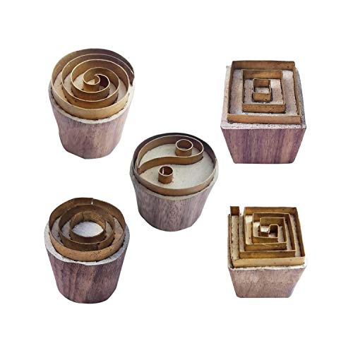 Royal Kraft Runden Messing Holz Druck Stempel (Set von 5) - DIY Stoff, Ton, Keramik blöcke BHtag0058 von Royal Kraft