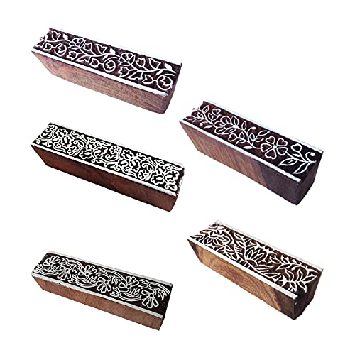 Royal kraft Grenze Hölzern Drucken Stempel (Satz von 5) Henna Stoff Textil Papier Lehm Töpfer Blöcke Htag2228 von Royal Kraft