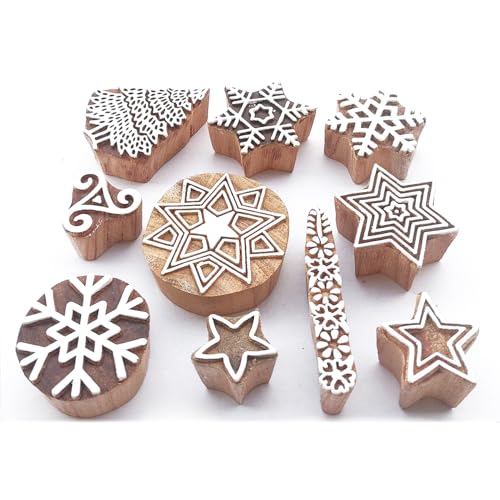 Royal kraft Stern Hölzern Block Drucken Stempel (Set von 10) Bulk01_10E von Royal Kraft