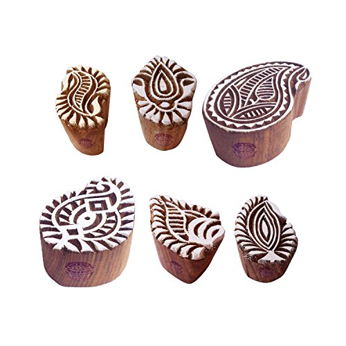 Stoff Holz Druck Innovativ Paisley Muster Blocke Stempel (Set von 6) von Royal Kraft